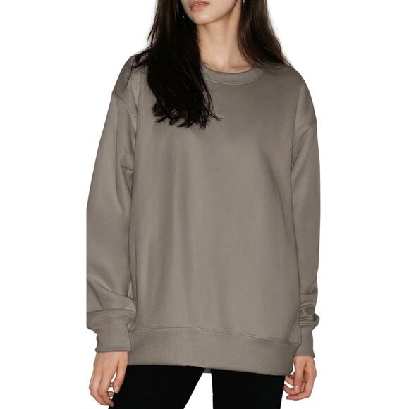 Amazon Tops - PUMIEY Women's Oversized Sweatshirts Fleece Crew Neck Long Sleeve Size Small